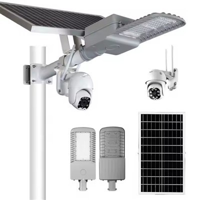 CCTV 카메라가 장착된 SS08 태양광 가로등
